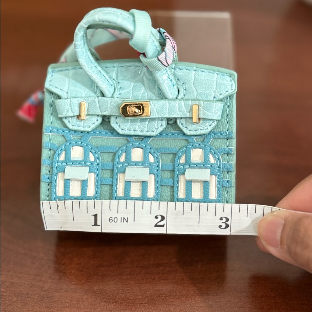 New Mini Designer Cyan blue Handbag bag charm keychain - Picture 7 of 10